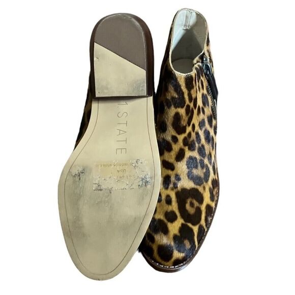 1.STATE Brown Rosita Leather Leopard Boots Booties Women's Calf Hair 6 EUC - Picture 9 of 9